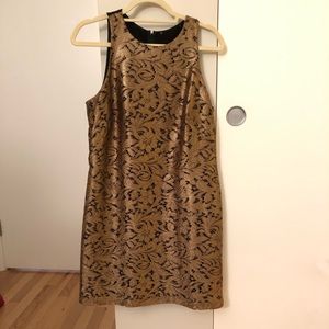 Gold lace shift dress from Banana Republic